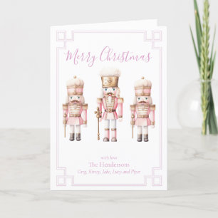 Pink Nutcracker Christmas Holiday Card