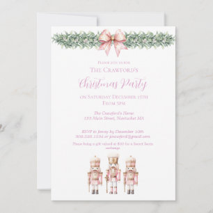 Pink Nutcracker Christmas Invitation