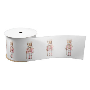 Pink Nutcracker Christmas Satin Ribbon