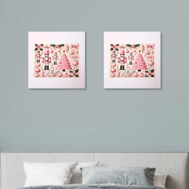 Pink Nutcracker Christmas Tree  Acrylic Photo Tile (Bedroom)