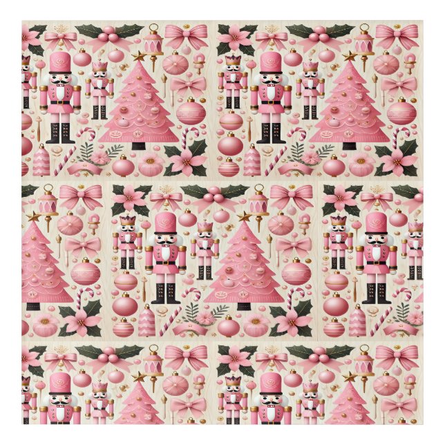 Pink Nutcracker Christmas Tree  Acrylic Print (Front)