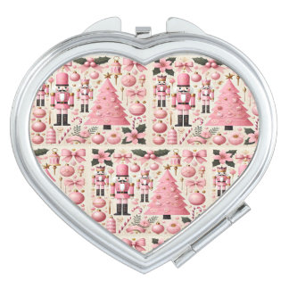 Pink Nutcracker Christmas Tree Compact Mirror