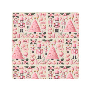 Pink Nutcracker Christmas Tree  Metal Print