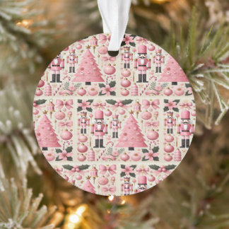 Pink Nutcracker Christmas Tree Ornament