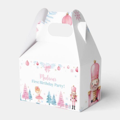 Pink Nutcracker Fairy Birthday Party Favor Box