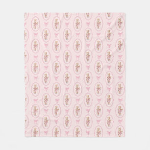 Pink Nutcracker Fleece Throw Blanket