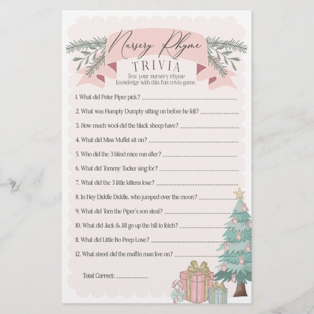 pink nutcracker nursery rhyme trivia baby game (Front)