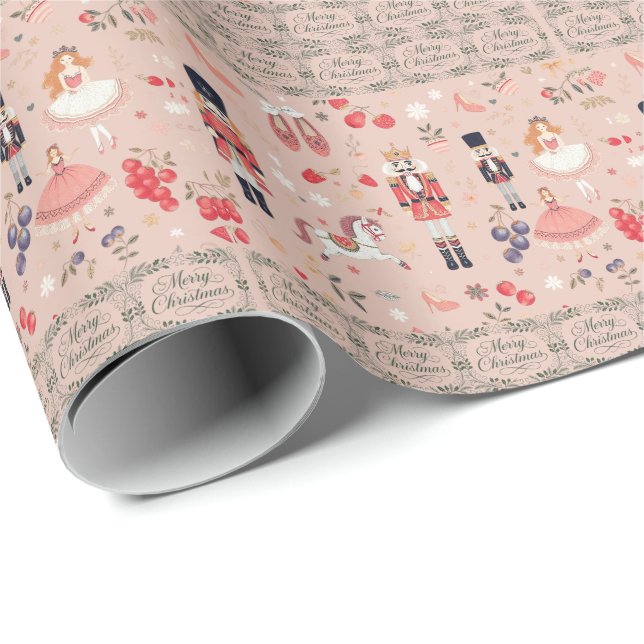 Pink Nutcracker Suite Sugar Plum Fairy Wrapping Paper (Roll Corner)