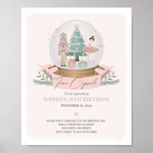 pink nutcracker time capsule advice for birthday poster