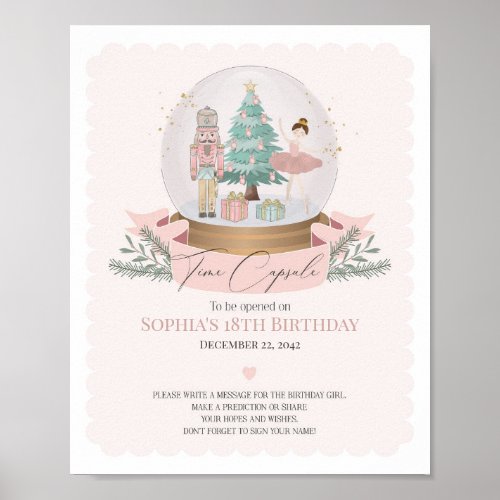 pink nutcracker time capsule advice for birthday poster
