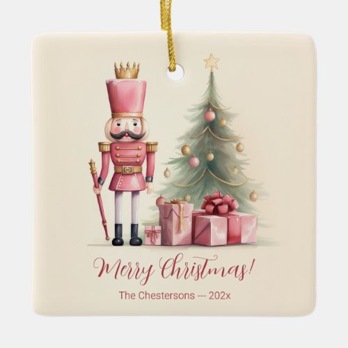 Pink Nutcracker Vintage Christmas Ornament