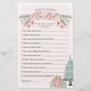 pink nutcracker who knows mom best baby shower gam