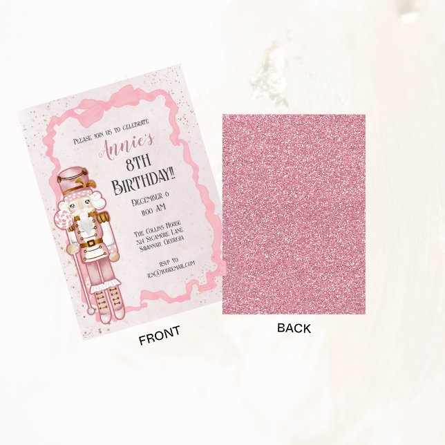 Pink Nutcracker Winter Birthday Party Invitation (Creator Uploaded)
