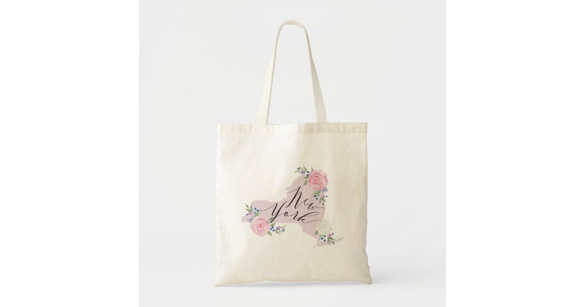 Pink NY map Tote Bag | Zazzle