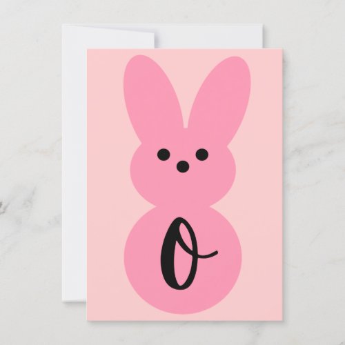 Pink O Bunny Shape Easter Bunting Banner Card