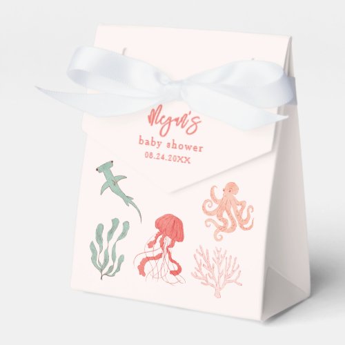 Pink Ocean Baby Shower Favor Boxes