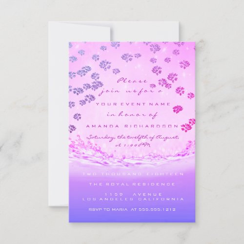 Pink Ocean Bridal Sweet 16th Floral Confetti Waves Invitation