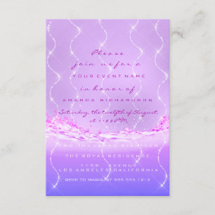 Pink Ocean Bridal Sweet 16th Spark Confetti Waves Invitation