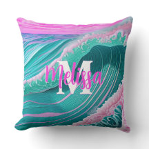 Pink ocean waves Monogram