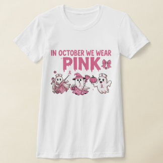 Pink October Ghosts Halloween T-Shirt