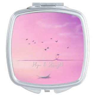 Pink October Pastel Art Compact Mirror