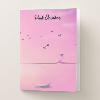 Pink October Pastel Art Pocket Folder