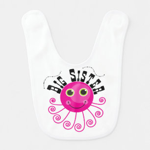 Pink Octopus Big Sister Bib