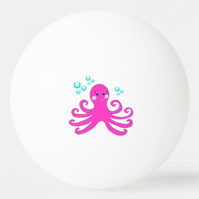 Pink Octopus Ping-Pong Ball (Front)