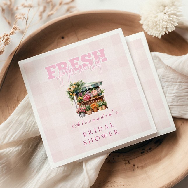 Pink Off the Market Bridal Shower Napkins (Creator Uploaded)
