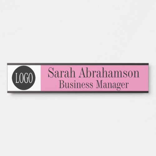 Pink Office Door Sign Long 10 Name Plate