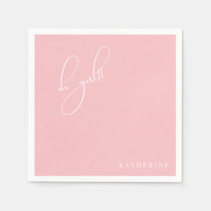 Pink Oh Girl Custom Baby Shower Napkin