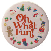 Pink Oh What Fun Christmas Birthday Dessert Favors (Front)