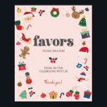 Pink Oh What Fun Winter Christmas Favors Sign<br><div class="desc">Oh What Fun! This pink Christmas collection is the perfect way to celebrate your little one's birthday in style during the magical holiday season! This printable template package is designed to make your child's winter birthday party unforgettable. ★ If you need coordinating décor, please check my matching collection. If you...</div>