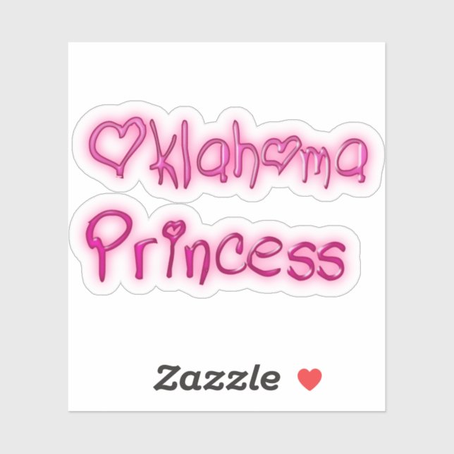 Pink Oklahoma Princess Sticker (Sheet)