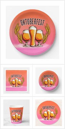 Pink Oktoberfest Table Settings