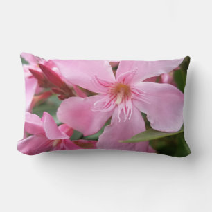 Pink Oleander Flower Throw Pillow Elegant Botani