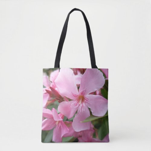 Pink Oleander Flower Tote Bag | Elegant Botanical
