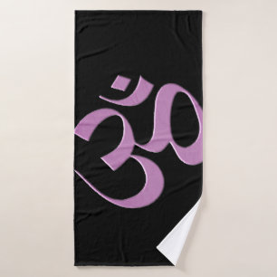 Pink Om  Bath Towel