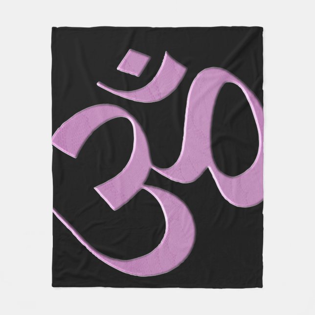 Pink Om  Fleece Blanket (Front)