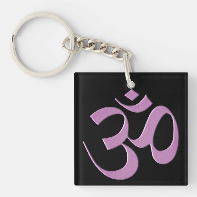 Pink Om  Keychain (Front)