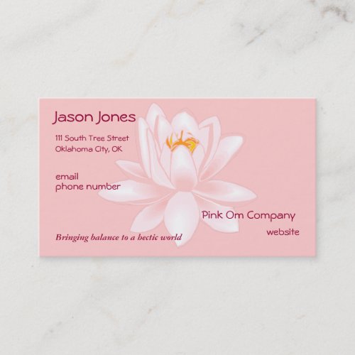 Pink OM symbol business card