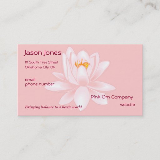 Customizable Pink OM symbol business card