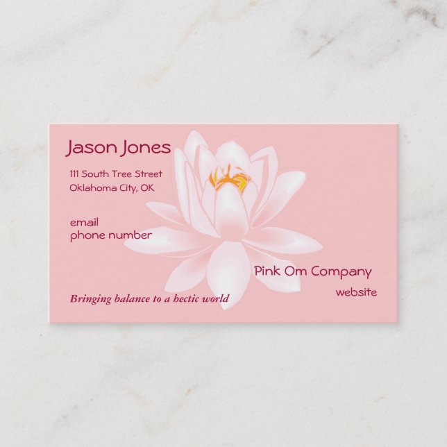 Pink OM symbol business card (Front)
