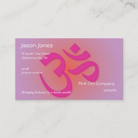 Pink Om Symbol Business Card