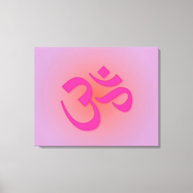 Pink Om Symbol Canvas Print (Front)