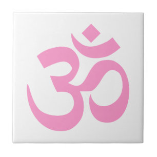 Pink Om Symbol Ceramic Tile