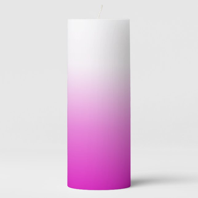 Pink Ombr Gradient Background Design-60416 Pillar Candle (Front)