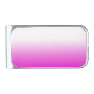 Pink Ombr Gradient Background Design-60416 Silver Finish Money Clip