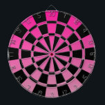 Pink Ombre And Black Dartboard With Darts<br><div class="desc">Pink Ombre And Black Dart Board</div>