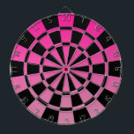 Pink Ombre And Black Dartboard With Darts<br><div class="desc">Pink Ombre And Black Dart Board</div>